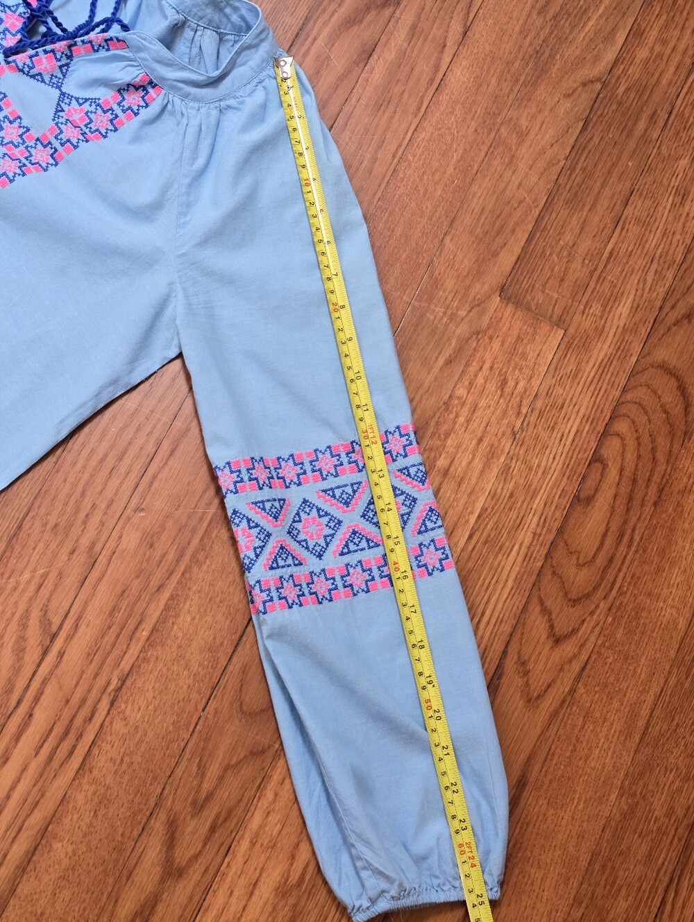 Lilly Pulitzer Cecile Pink Embroidered Tunic Zanzibar Blue Sz.S Boho Peasant Top - Picture 8 of 11